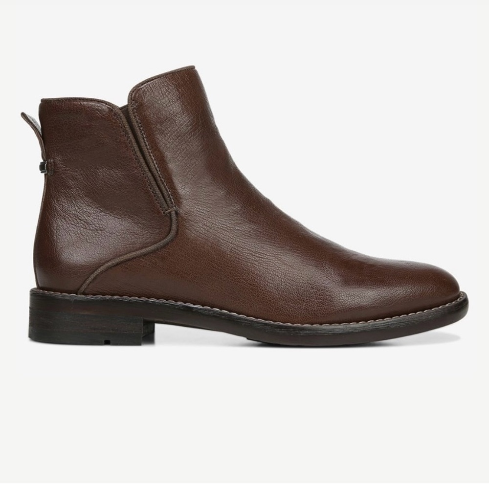 Franco Sarto Rich Brown Leather Ankle Boots - Picture 6 of 9